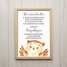 Ich Wunsche Dir Regenbogen Kunstdruck Din A4 Eule Spruch Bild Kinderzimmer Deko Eulen Spruche Bilder Kinderzimmer Eulen Kinderzimmer