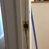 Just keep on kicking until the door gives. 1