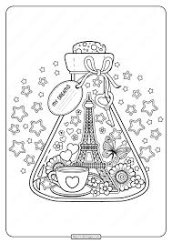 Printable Paris City Of Love Pdf Coloring Page In 2020 Coloring Pages Love Coloring Pages Valentines Day Coloring