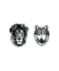 Lion Wolf Tattoo X2 Dcer 5 Euros Finger Tattoos Animal Tattoos Tattoos