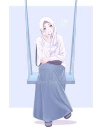 Gambar kartun muslimah anak sekolah. Aimin Hazwani
