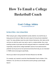 › how to email college coaches. How To Email A College Basketball Coach