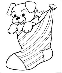 Puppy In The Stocking Coloring Pages Puppy Coloring Pages Coloring Pages For Kids And Adults