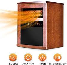 Amazon Com Air Choice Electric Space Heater 1500w Portable Infrared With Remote Timer Function 3 Modes With Overheat Wood Cabinets Room Heater Quiet Fans