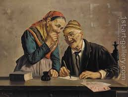 Elderly Whispers Painting By Jules Zermati Reproduction 1st Art Gallery Painting Reproductions Painting Popular Paintings