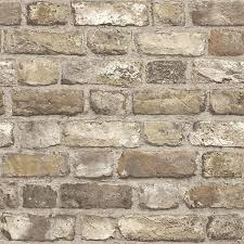 Grandeco Country Brick Neutral Faux Wall Matt Wallpaper Diy At B Q Faux Walls Brick Wallpaper Brick Pattern Wallpaper