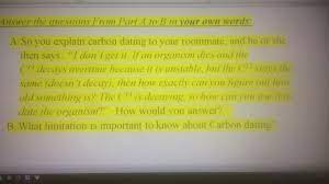 Carbon dating definition, radiocarbon dating. Solved Nswer The Questions From Pari A To B In Your Own W Chegg Com