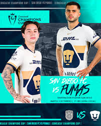 Jugaremos la primera ronda de la @thechampions en San Diego 🐾 ¡Vamos, Pumas!  👊 Esta es la información del partido 👇 🆚 | @sandiegofc 🏟️ | SnapDragon  Stadium 🕰️ | 20:00 horas (Hora local) 22:00 horas (CDMX) 📅 | Martes 3 de  febrero ...