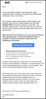 The company owns a large network of sites that includes popular websites such as mapquest, patch. Aol Mail Phishing Spam Aol Service Nicht Offnen