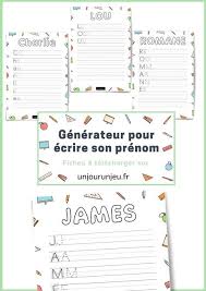 Generateur De Fiches Pour Apprendre A Ecrire Son Prenom Apprendre A Ecrire Etiquette Prenom Maternelle Activites De Lettres