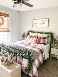 Guest Room Decor Inspiration We Are Loving The Modern Farmhouse Bed Tap The Photo To Christmas Room Decor Guest Bedroom Decor Christmas Decorations Bedroom