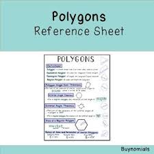 Polygons Reference Sheet Interior Exterior Angle Sum Area In 2020 Exterior Angles Math Notes Regular Polygon