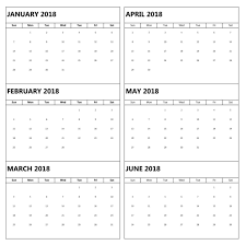 6 Month Calendar Template In 2020 Blank Calendar Template Excel Calendar Calendar Template