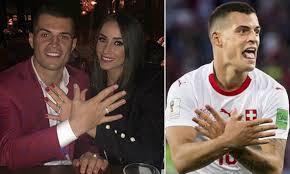 Olta xhaçka was born in tirana on december 25, 1979. Granit Xhaka Does Albania Eagle Hand Gesture With Wife Leonita Lekaj Daily Mail Online