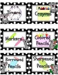 Koala Theme Classroom Supply Labels Classroom Supplies Labels Classroom Supplies Classroom Themes
