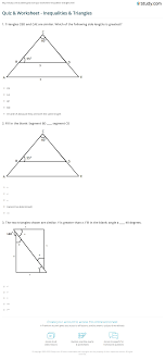 Each worksheet is randomly generated and thus unique. Quiz Worksheet Inequalities Triangles Study Com