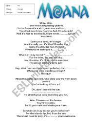 Check spelling or type a new query. Maui Youre Welcome Lyrics