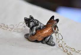 Interlocking Wolf And Fox Love Necklaces His And Hers Cuddle Etsy Love Necklace His And Hers Necklaces Wolf