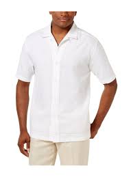 Cubavera Mens Embroidered Sl Button Up Shirt 100 L Walmart