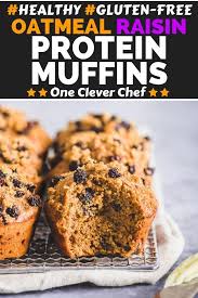 I Love These Healthy Oatmeal Raisin Protein Muffins So Bad Moist And Tender High Protein Naturally Sweetened Wit Protein Muffins Healthy Muffin Recipes Food