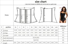 76 high quality waist training size chart