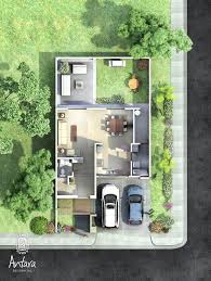 Enero 2012 / puedes hacer una casa con muy buen gusto en terrenos que tienen un frente pequeño pero que son largos. Plano De Casas De Dos Pisos Con Terraza Al Frente