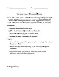 This Document Includes Handouts For Students To Write A 6 Paragraph Compare Contrast Essay For Two Stories Any Shor Essay Compare And Contrast Essay Questions
