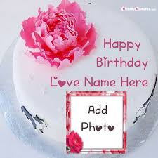 Best ever collection of special happy birthday frames here. Rose Birthday Cake With Love Name Photo Frame Images
