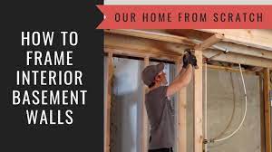 How to frame a basement wall the grid framing way. How To Frame An Interior Basement Wall Youtube