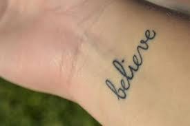 Faith and cross tattoo on wrist. What Does Believe Tattoo Mean Represent Symbolism