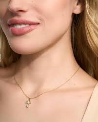 Kyocera Opal Kendra Scott Necklace Cross Gold Necklace Kendra Scott Jada  Cross Pendant Necklace Gold In