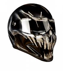 Slim line design offering a sleek, contoured shell that hugs your head eliminating the mushroom look! Ghost Reaper Skull Motorcycle Helmet
