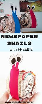 Schnecken Aus Zeitungspapier Basteln Fur Kindergartner Schnecke Basteln Basteln Mit Zeitungspapier