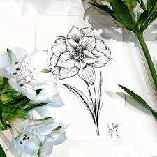 Original Amaryllis Drawing Amaryllis Tattoo Lace Flower Tattoos Floral Tattoo Sleeve