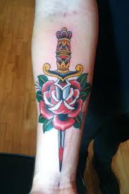 Tattoo Blog The Official Kings Avenue Tattoo Blog Rose And Dagger Tattoo Dagger Tattoo Traditional Tattoo