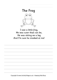 Frog Poem Starter Frog Poem Business For Kids Keeping Kids Busy