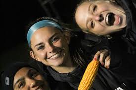 When your field is next to a corn field 🌽 First ever corn of the game goes  to Olivia Haines! Liv scored her first collegiate goal