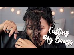 Always, always, always cut curly fringe with the hair dry and in its natural state. Bangs On Curly Hair Youtube