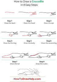 how to draw a crocodile tekenen dieren knutselideeen coloriage oiseaux tueur de cerfs