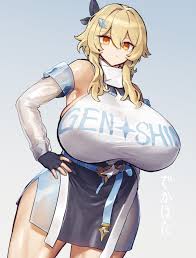 Rule 34 - 1girls Big Breasts Blonde Hair Boobs Clothed Female Genshin  Impact Gloves Hand On Hip Huge Breasts Light-skinned Female Lumine (genshin  Impact) Melon22 Melonnyinyi Muscular Thighs See-through Clothing Sideboob  Solo