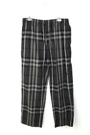 Black And White Checkered Pajamas Burberry Body Mens Black Grey Cotton Nova Check Print Pajama Pants Large Nwot Burberry Loungepants Pants Large Print Pajamas Mens Flannel Pajamas