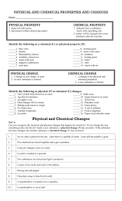 Dissolving sugar in water is a physical change. Physical And Chemical Changes Worksheet