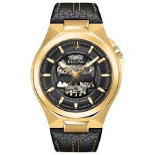 From automatic to high performance quartz watches, we are committed to advancing the art of watchmaking. Bulova Men S Black Gold Tone Automatic Black Leather Strap Watch 9224476 Hsn