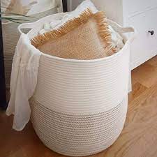 Woven of 80% cotton and 20% 37.5® performance yarns (polyester). Amazon Com Goobloo Large Cotton Rope Woven Storage Basket 18 X 16 Tall Decorative Cotton Rope Basket For Living Room Toys Or Blankets Wicker Baskets With Handles Cute Baby Laundry