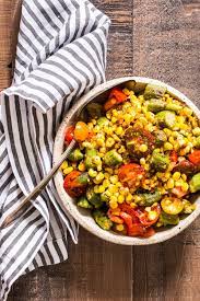 Take Advantage Of Late Summer Produce And Toss Together This Easy And Colorful Summer Salad Of Okr Vegetarian Recipes Easy Vegetarian Recipes Condiment Recipes