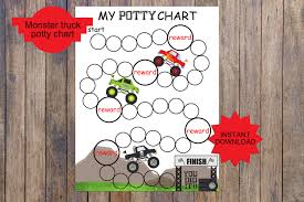 Monster Ralley Potty Training Chart Printable Potty Chart Potty Routine Chart Instant Download 8 5x11 11x14