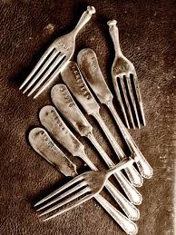 Antique Cheese Label Repurposed Silverplate Butter Knives Silverware Crafts Fork Crafts Repurposed Decor