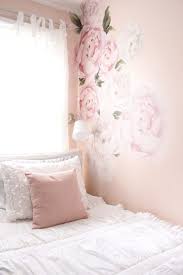 Find ideas and inspiration for feminine bedroom to feature floral wallpaper, linen curtains, upholstered headboard and white painted furniture in this. Sweet Feminine Bedroom Space For A Tween Girl White Cottage Home Living Girls Bedroom Wallpaper Diy Home Decor Bedroom Girl Flower Bedroom