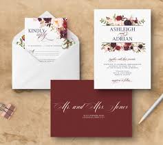 Marsala Wedding Invitation Floral Burgundy Wedding Invitation Maroon Wedding Invit Marsala Wedding Invitation Wine Colored Wedding Wedding Invitations Rustic