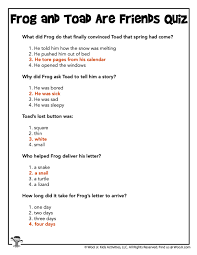 Very few people want to answer question about physics or math on a saturday night. Frog And Toad Are Friends Quiz Answer Key Woo Jr Kids Activities Children S Publishing